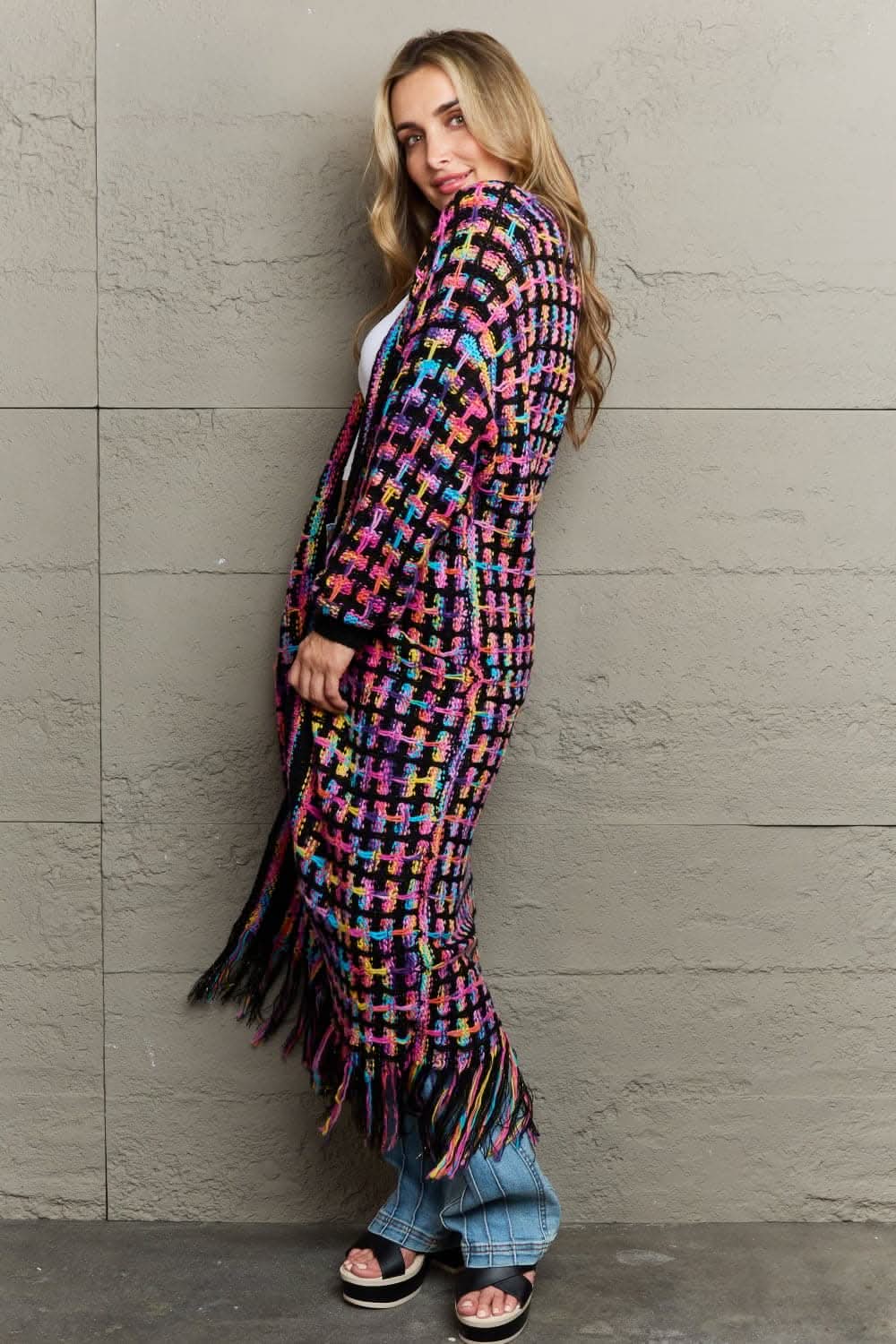 Multicolored fringe cardigan - Love Salve